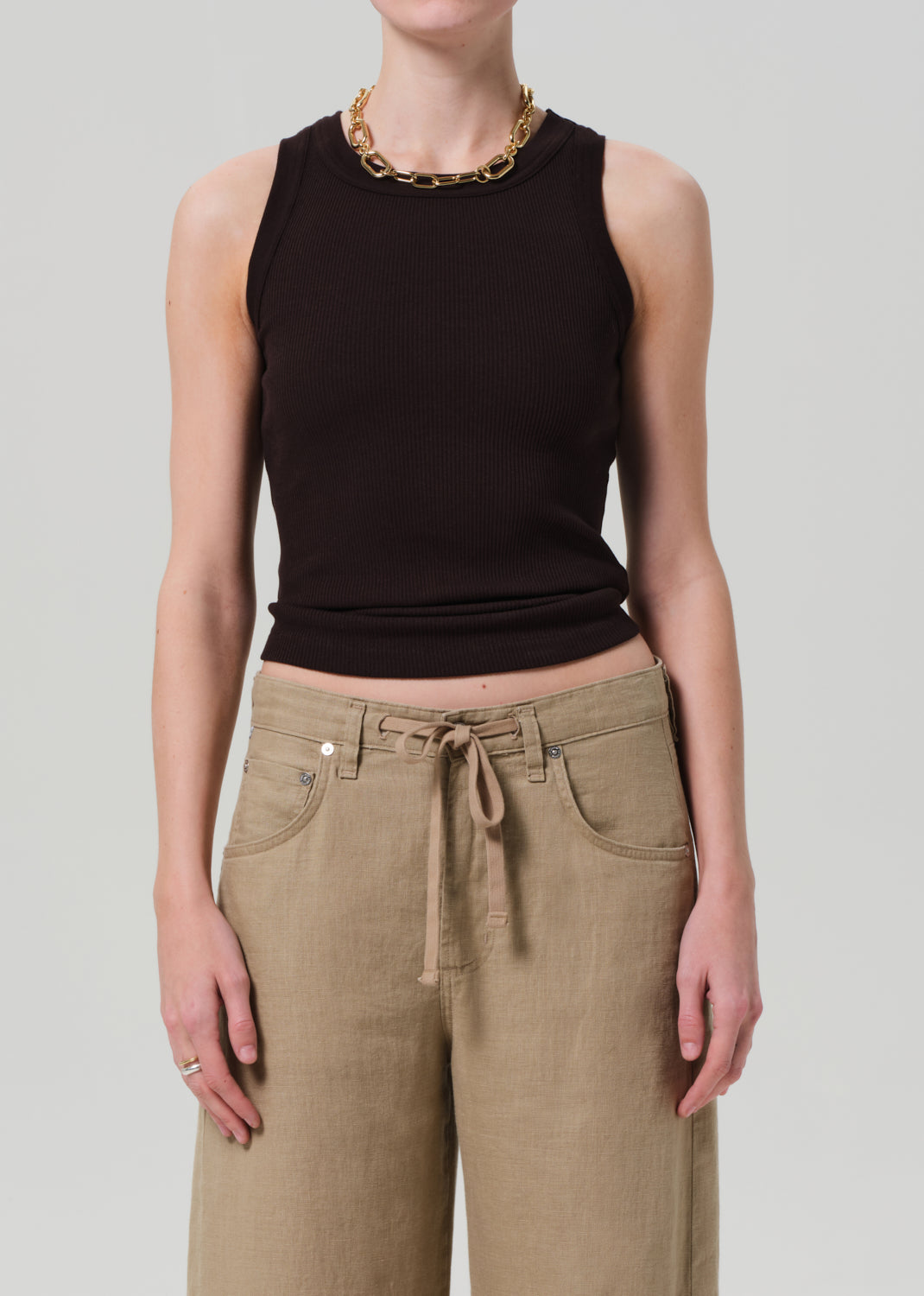 Isabel Rib Tank in Chocolate – Citizens of Humanity