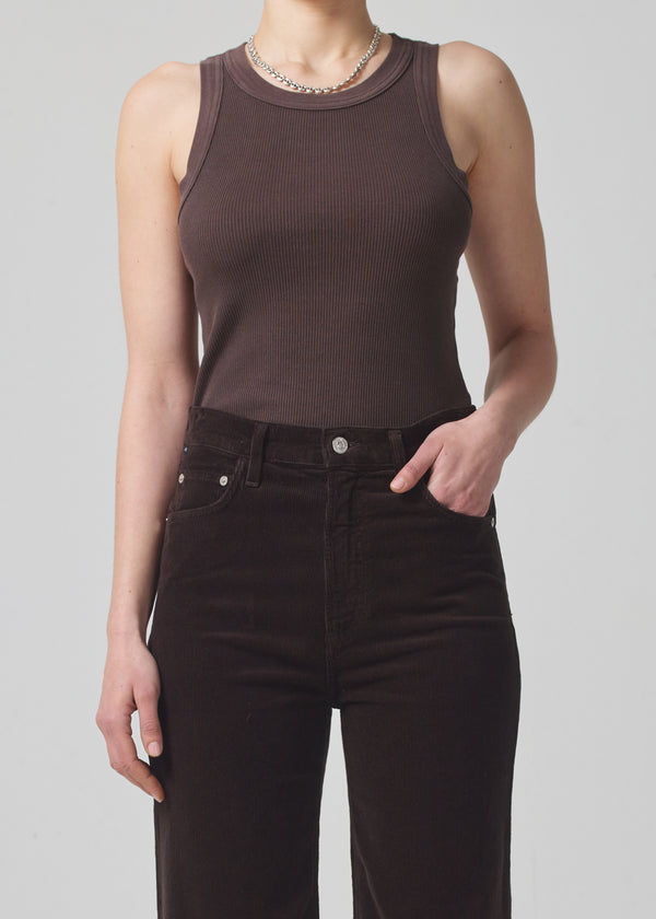 Isabel Rib Tank in Fig front