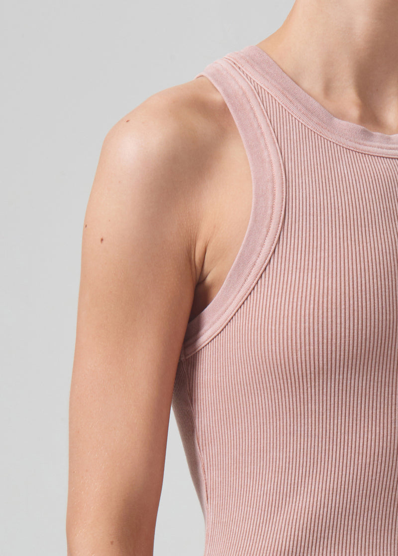 Isabel Rib Tank in Mineral Rose