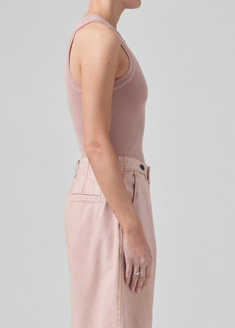 Isabel Rib Tank in Mineral Rose