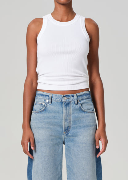 Isabel Rib Tank in White white