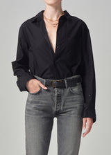 Kayla Shrunken Shirt in Black