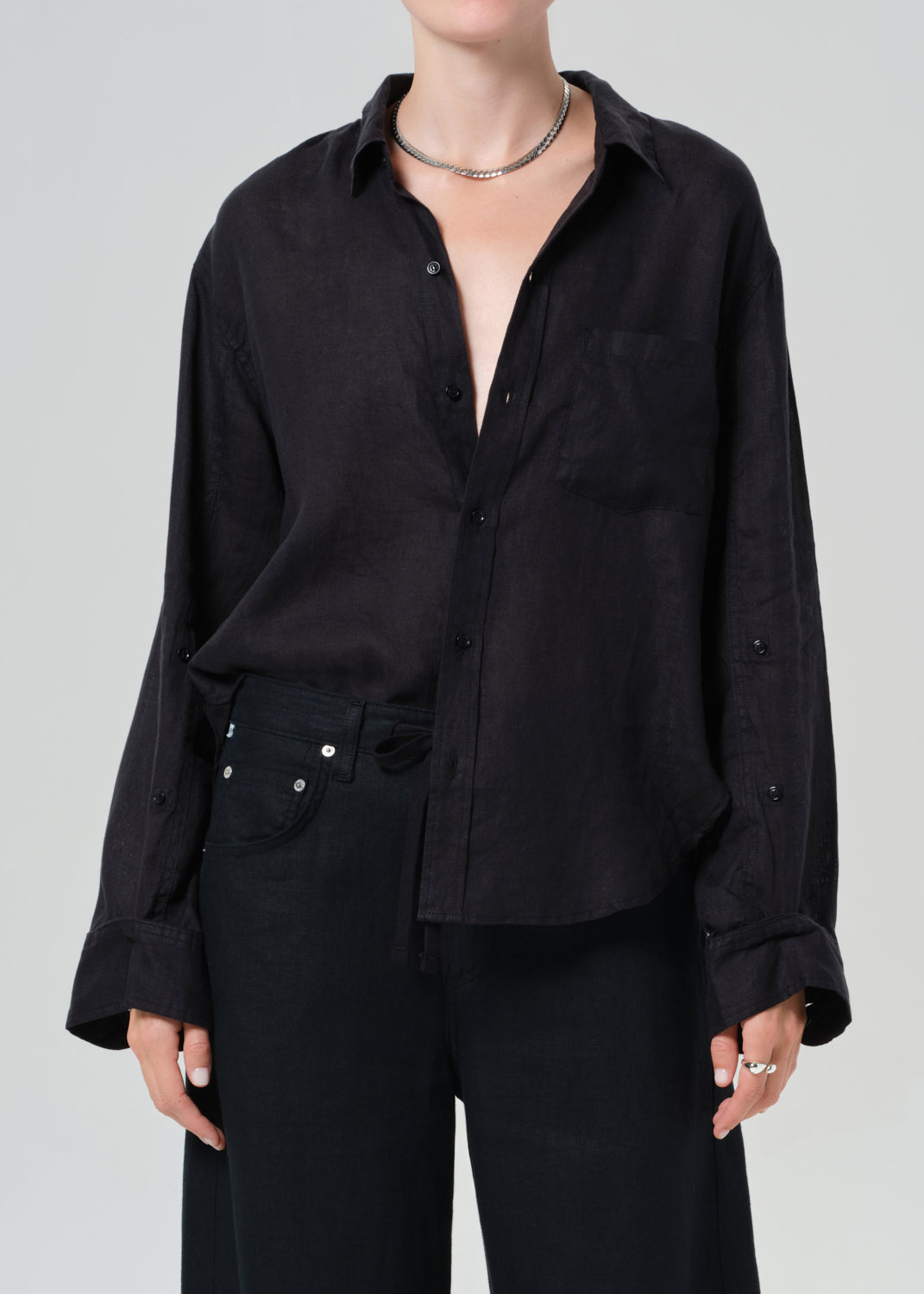 Kayla Shrunken Linen Shirt