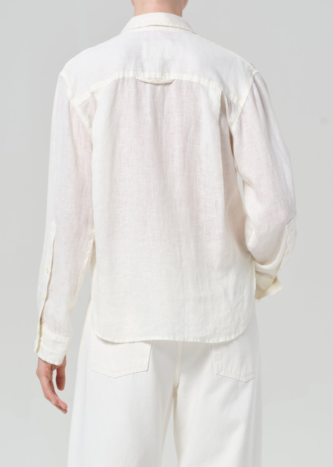 Kayla Shrunken Linen Shirt in Vanilla – Citizens of Humanity