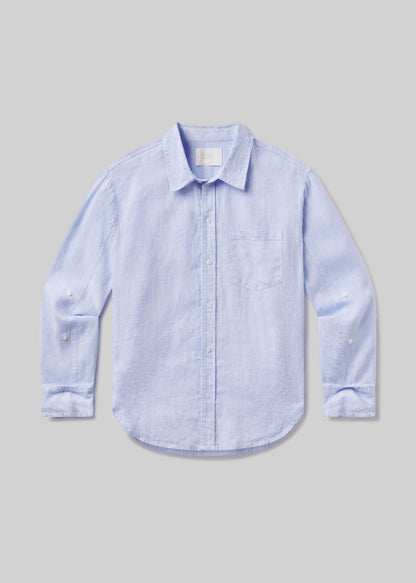Kayla Shrunken Linen Shirt in Glint flat