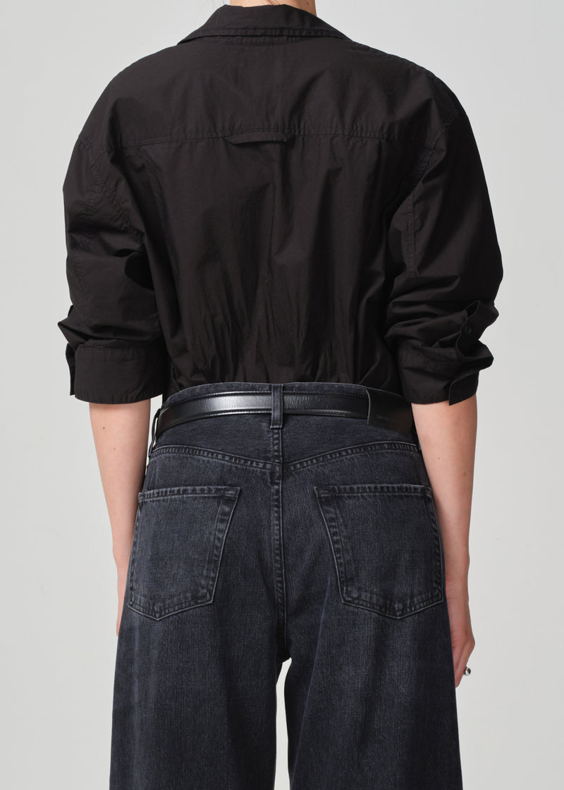 Aave Oversized Cuff Shirt in Black