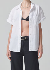 Short Sleeve Kayla Shirt in Optic White