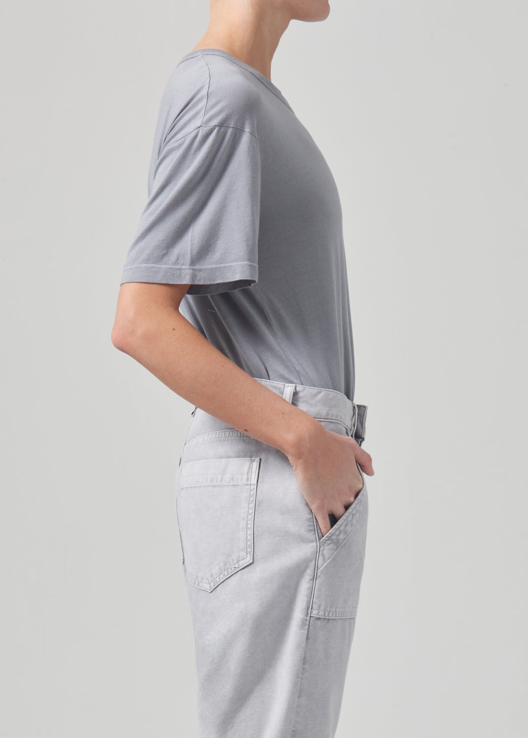 Elisabetta Relaxed Tee in Cyclone Grey