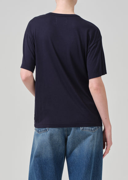Elisabetta Relaxed Tee in Navy back