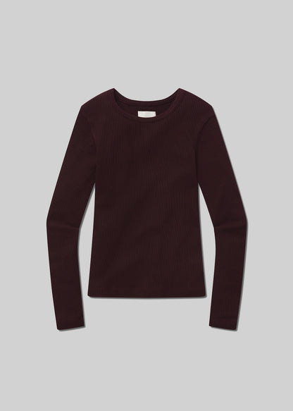 Bina Crewneck in Burgundy flat