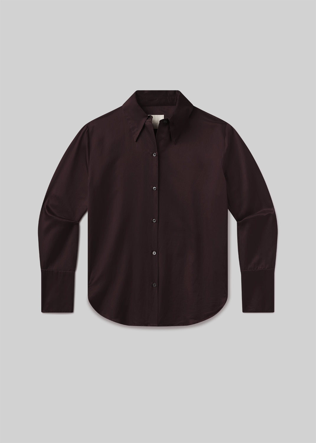 Camilia Shirt in Chocolate Dark Brown flat