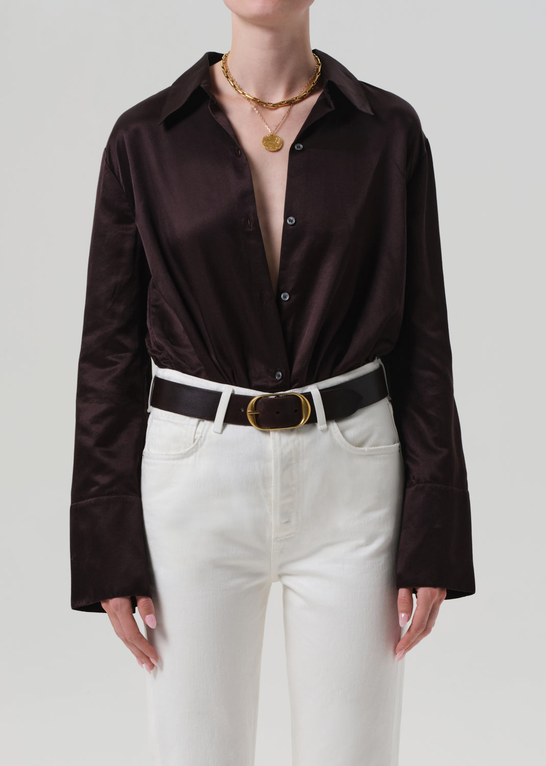 Camilia Shirt
In Chocolate Dark Brown