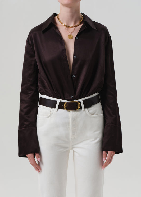 Camilia Shirt in Chocolate Dark Brown