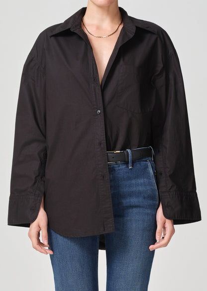 Cocoon Shirt in Black front