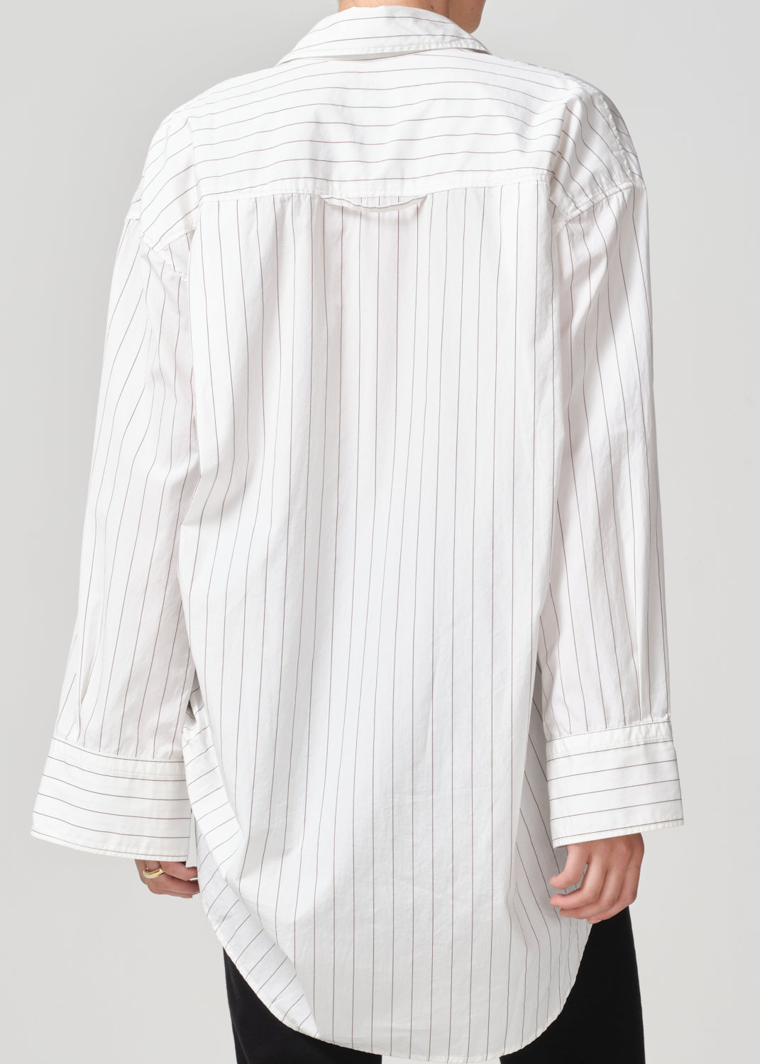 Cocoon Shirt in Bitter Chocolate Stripe