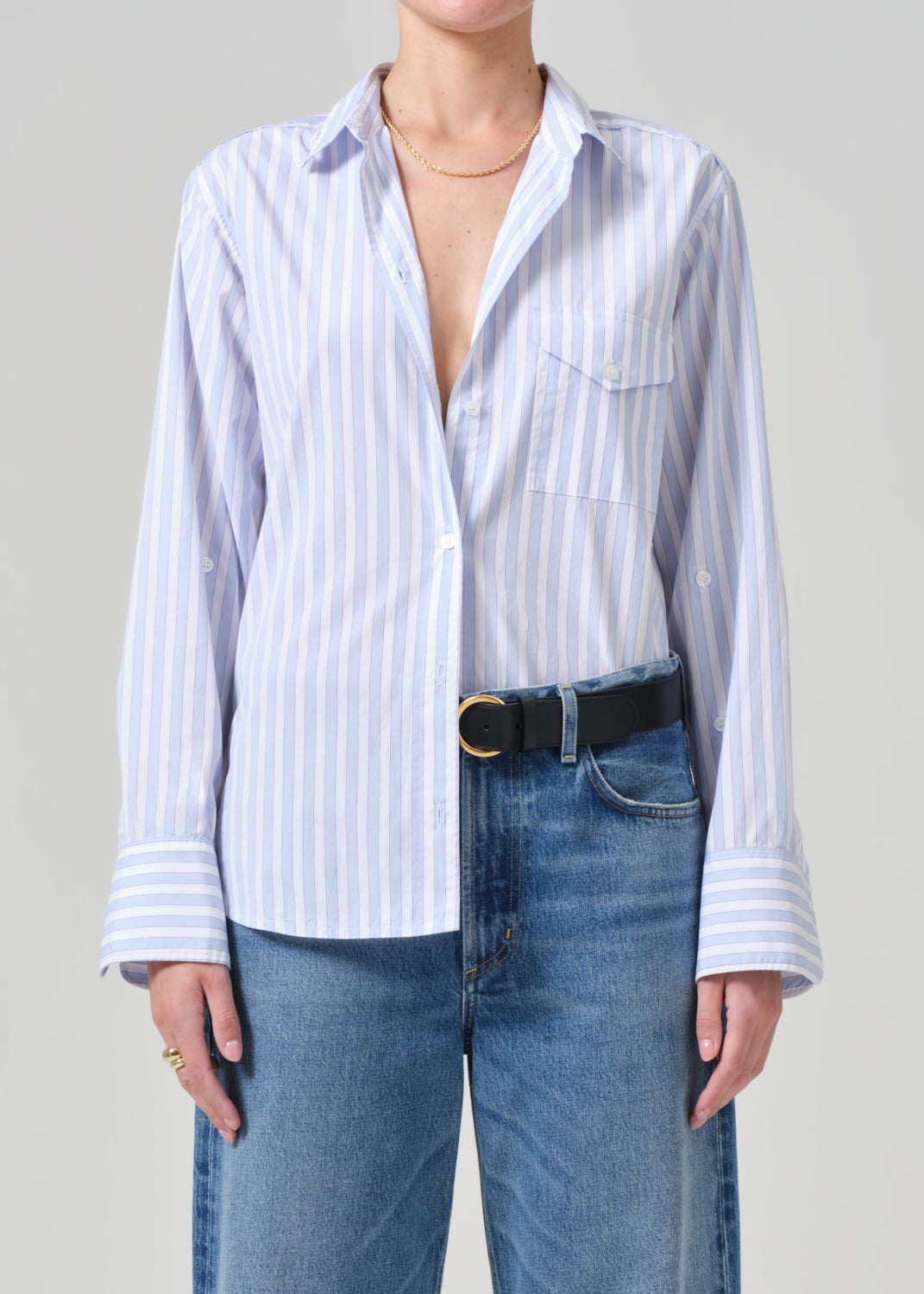 Shay Shirt in French Stripe front