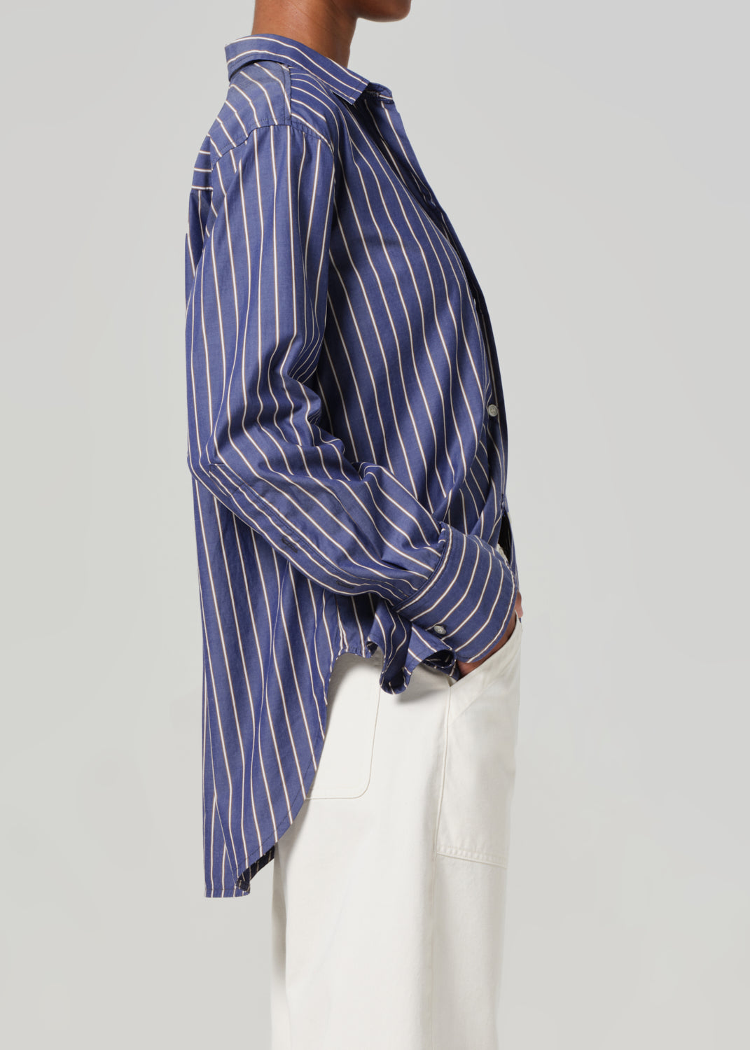 Shay Shirt in Portamento Stripe side