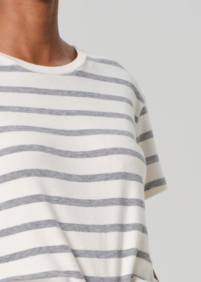 Kyle Tee in Campanula Stripe detail