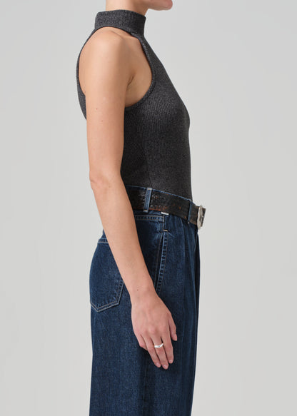 Dani Sleeveless Mock Neck in Black side