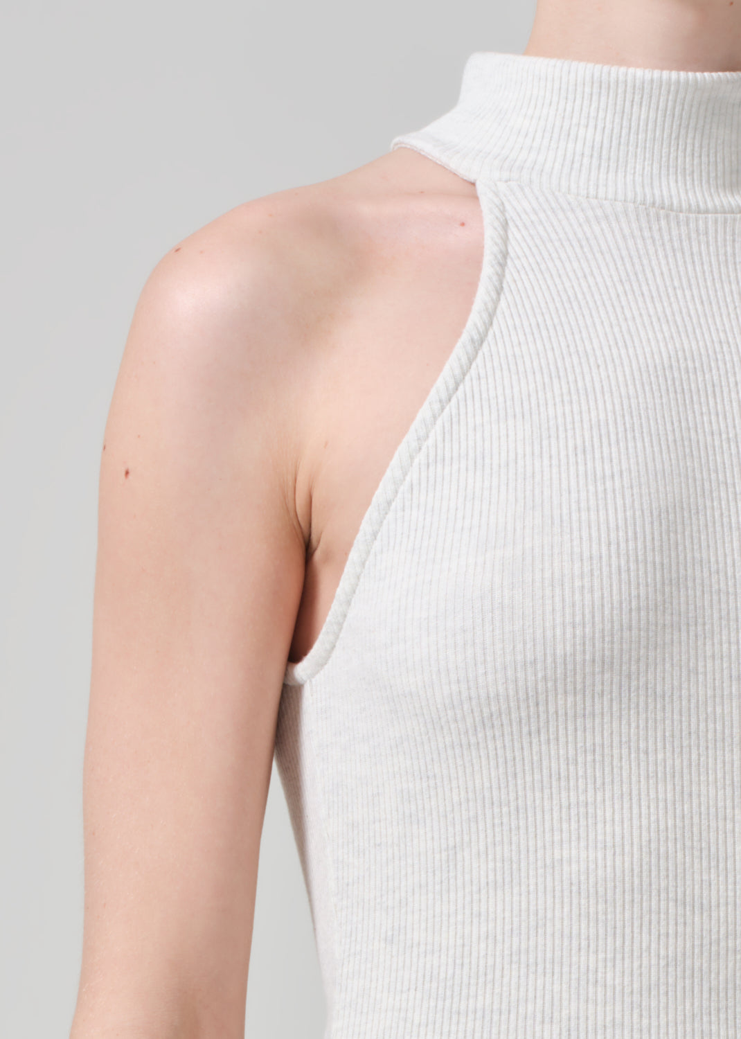 Dani Sleeveless Mock Neck in Pashmina detail