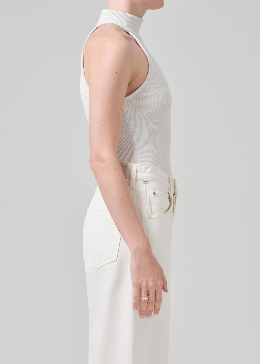 Dani Sleeveless Mock Neck in Pashmina side