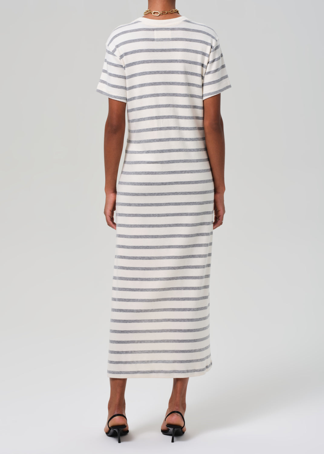 Goldie Dress in Campanula Stripe back