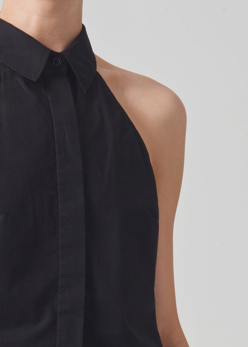 Adeline Sleeveless Shirt in Black