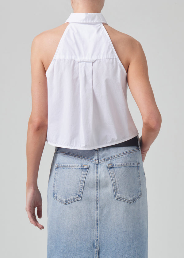Adeline Sleeveless Shirt in Optic White