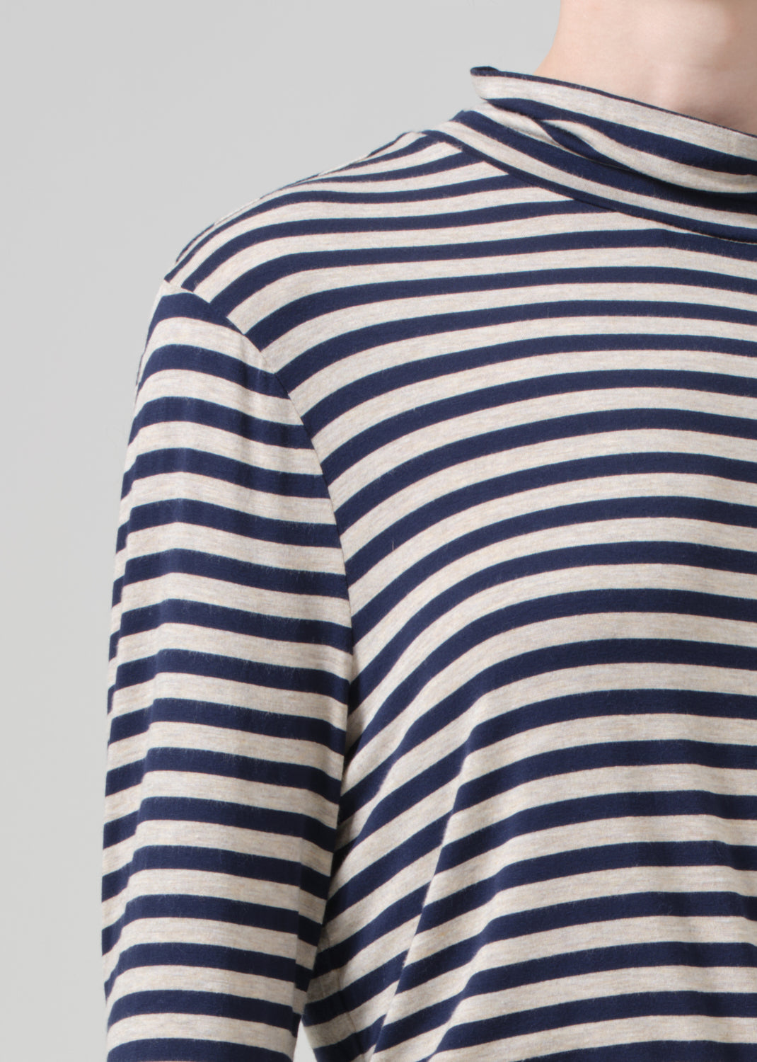 Alexandra Turtleneck in Navy Stripe detail