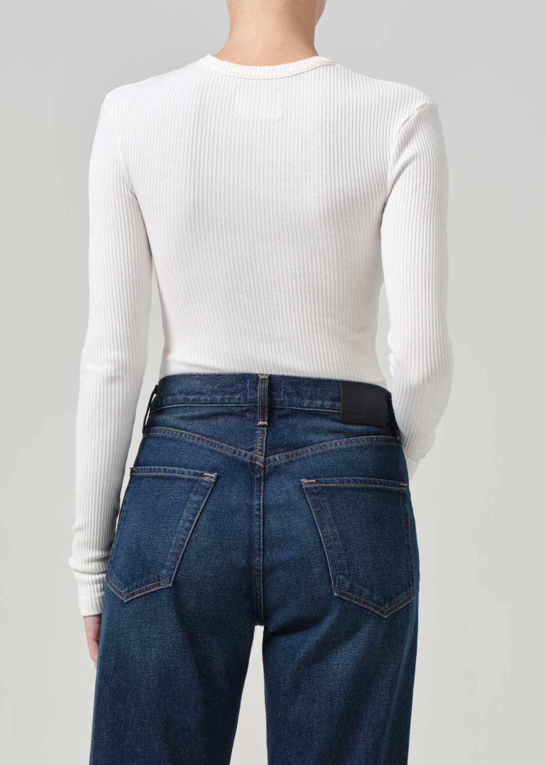 Cropped Faena Crewneck in Pashmina back