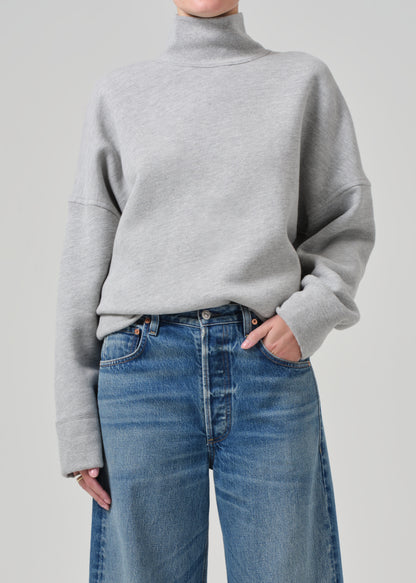 Cara Turtleneck in Heather Grey front