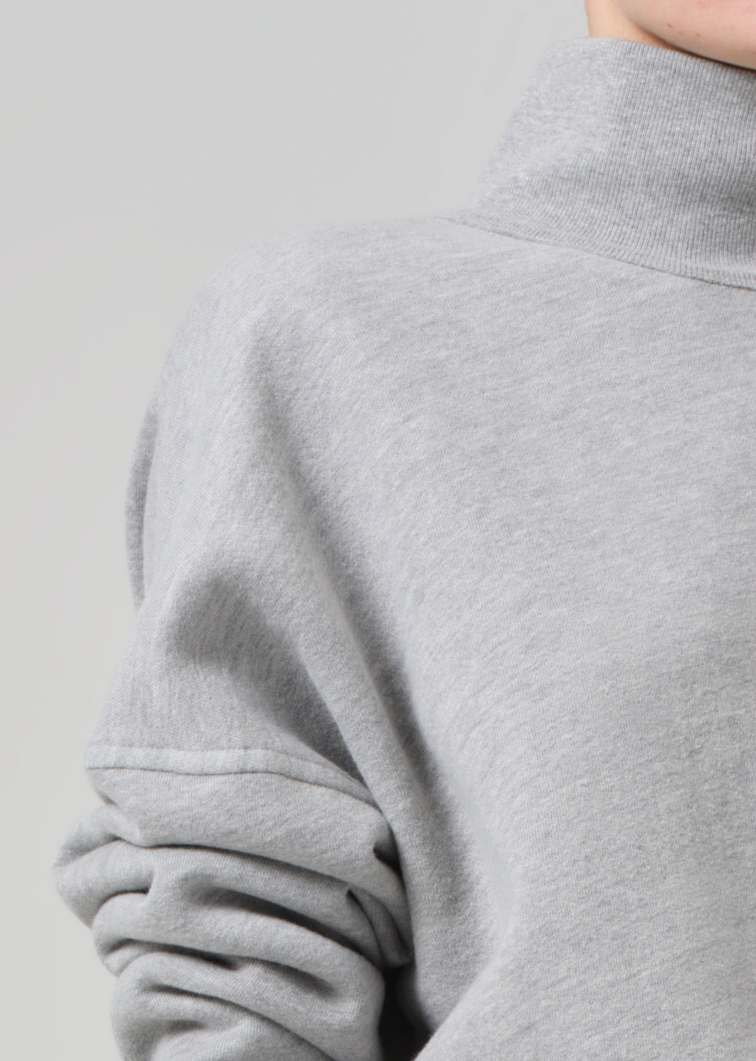 Cara Turtleneck in Heather Grey detail