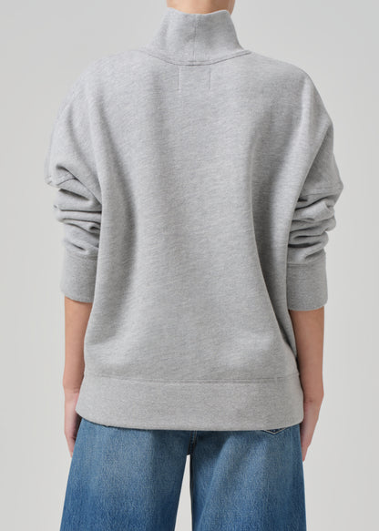 Cara Turtleneck in Heather Grey back