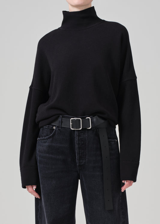 Cara Turtleneck in Black front