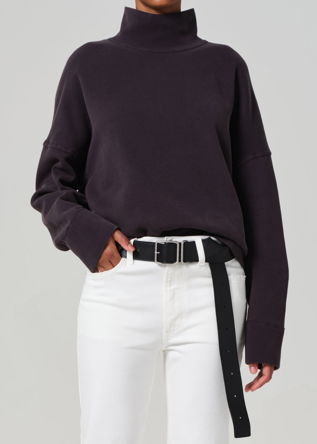 Cara Turtleneck in Charcoal front