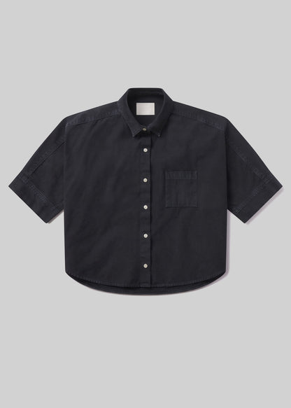 Claire Origami Shirt in Washed Black flat