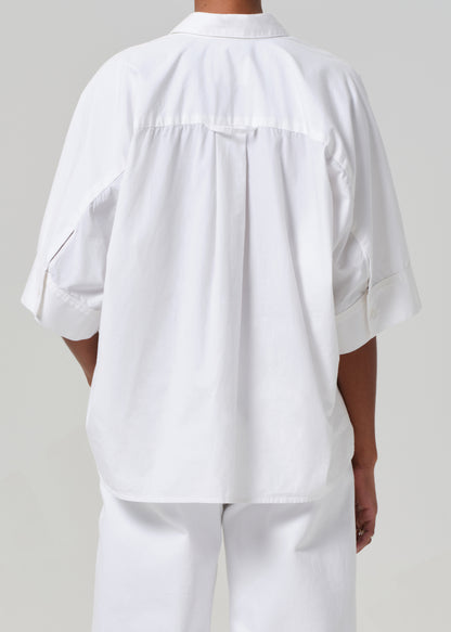 Claire Origami Shirt in Optic White back