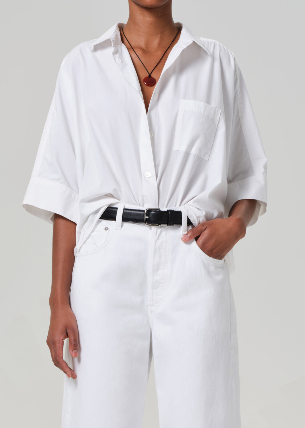 Claire Origami Shirt in Optic White front