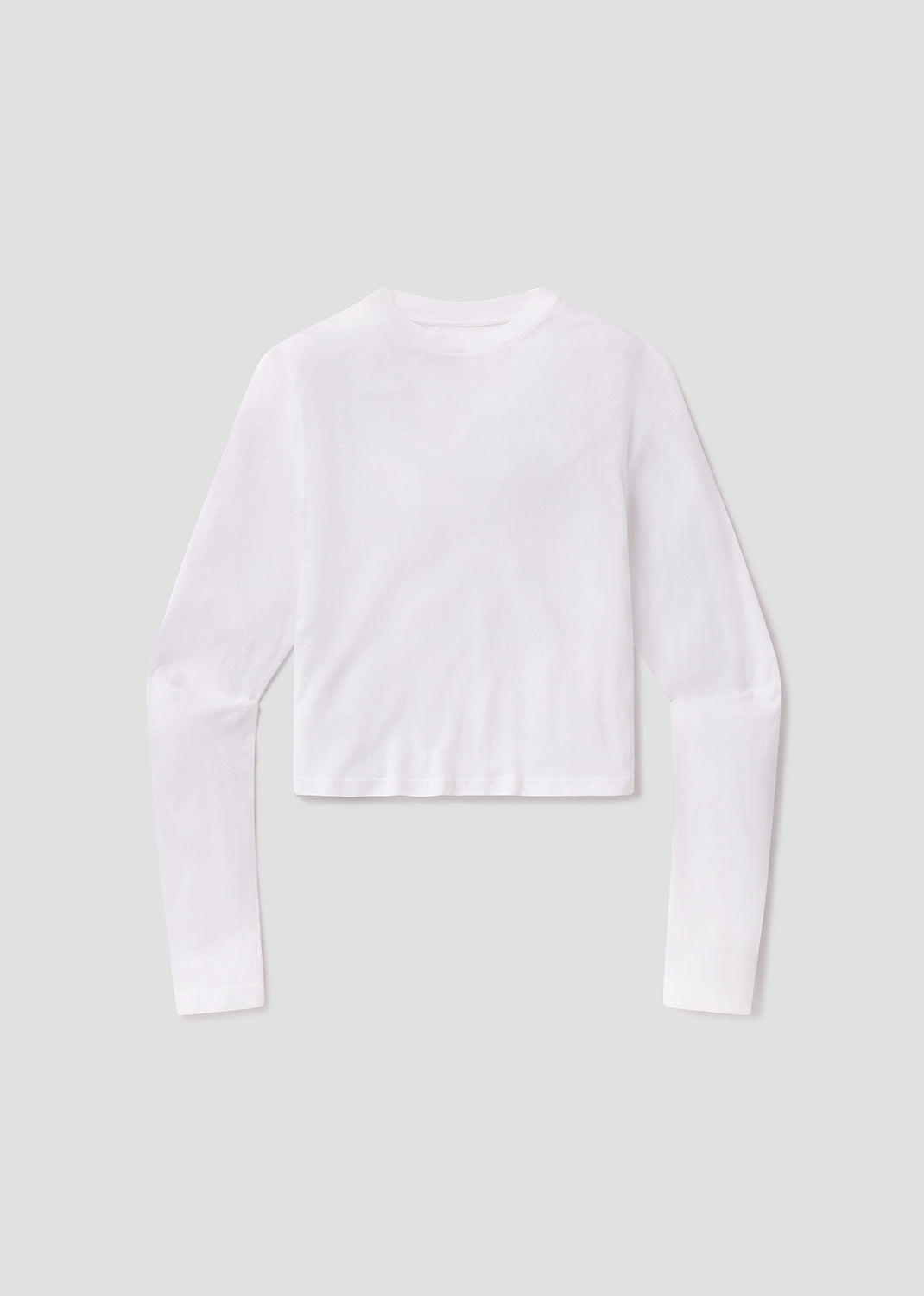Sabine Cropped Long Sleeve in White flat