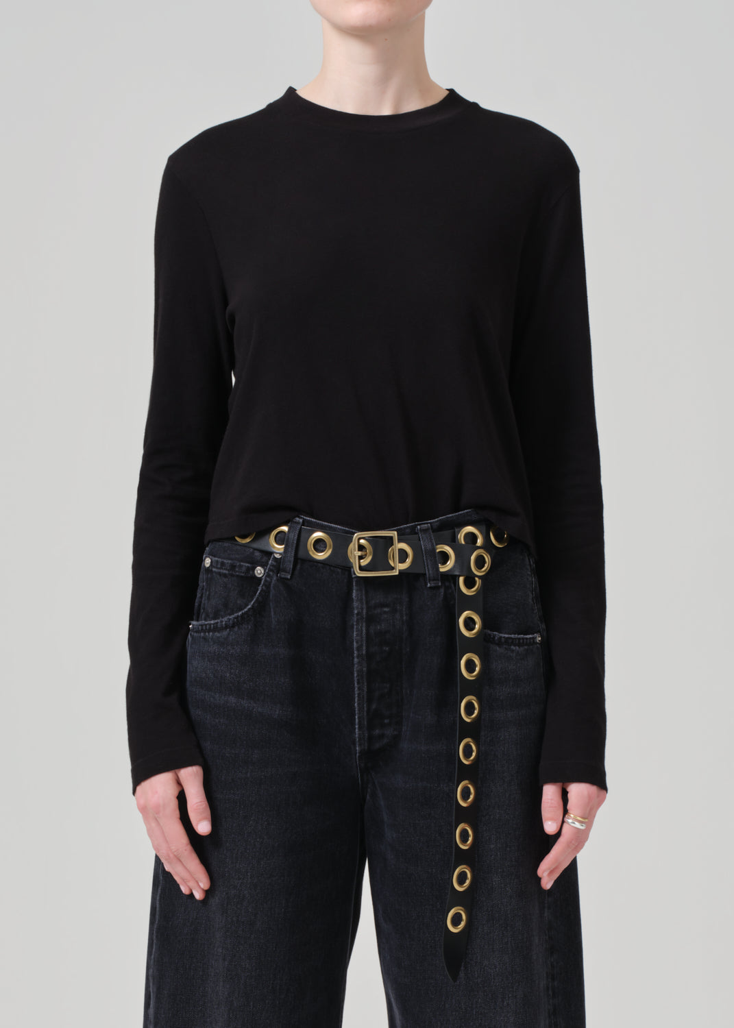 Sabine Cropped Long Sleeve in Black front