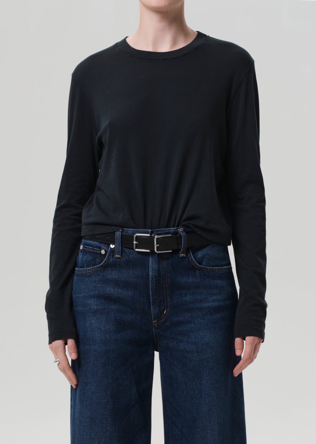Sabine Cropped Long Sleeve in Washed Black front