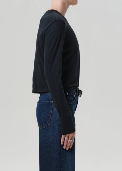 Sabine Cropped Long Sleeve in Washed Black side