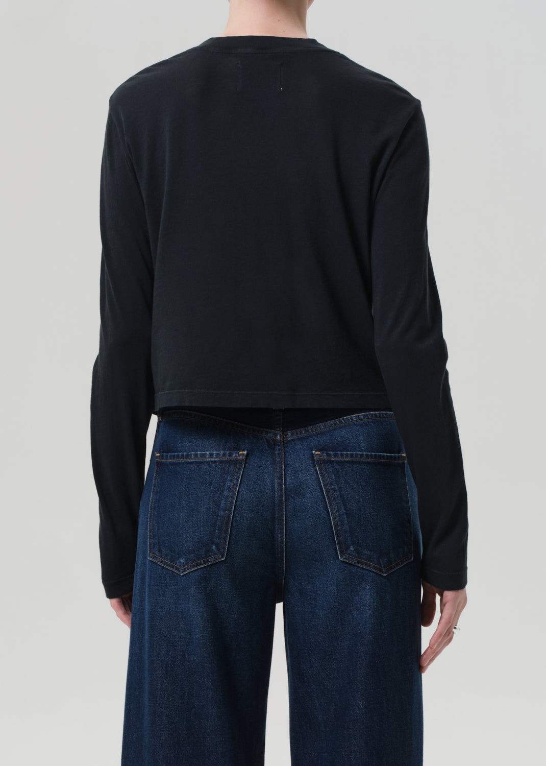Sabine Cropped Long Sleeve in Washed Black back