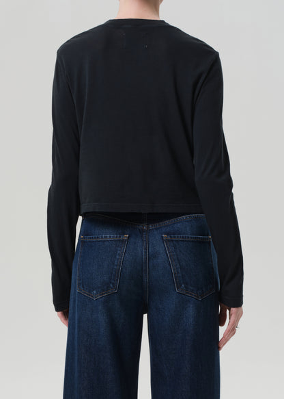 Sabine Cropped Long Sleeve in Washed Black back