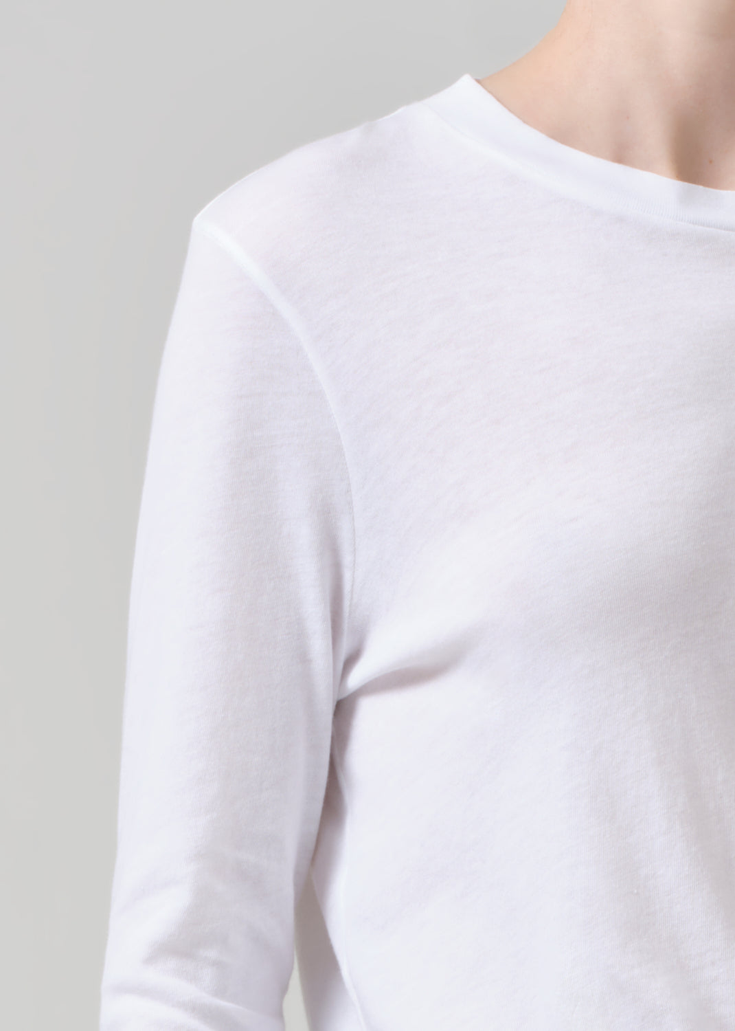 Sabine Cropped Long Sleeve in White detail