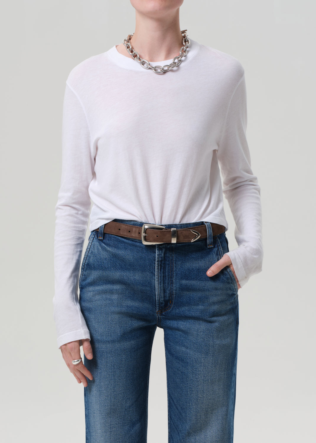 Sabine Cropped Long Sleeve
In White