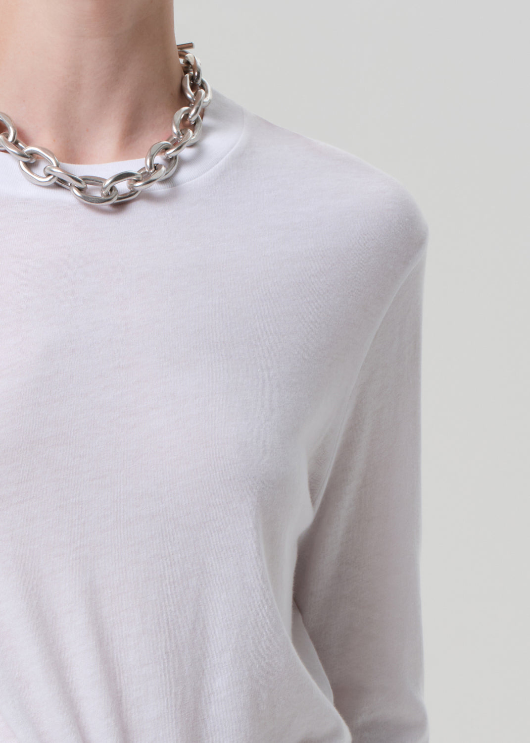 Sabine Cropped Long Sleeve in White detail