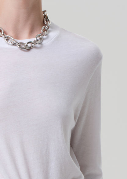 Sabine Cropped Long Sleeve in White detail