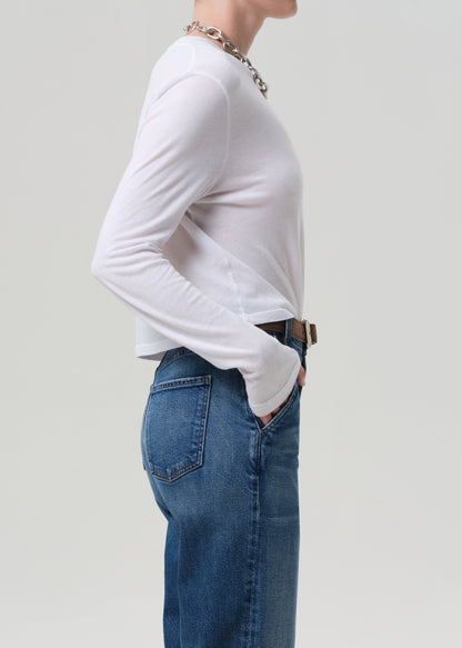 Sabine Cropped Long Sleeve in White side