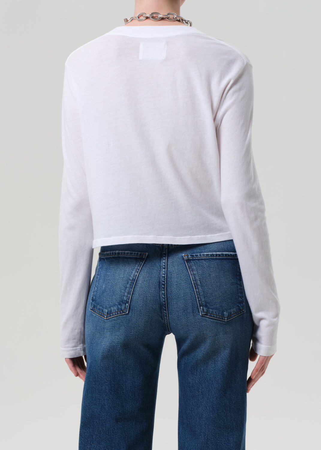 Sabine Cropped Long Sleeve in White – Citizens of Humanity